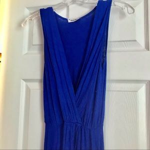 Royal blue faux wrap maxi dress